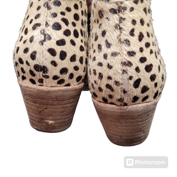 Dolce Vita Sonni Leopard Print Western Calf Hair Pointed Toe Ankle Booties 7.5 - Picture 9 of 11